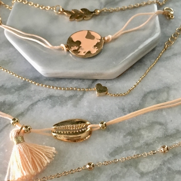 'Pink Earth' Shell & Tassel 6-Piece Bracelet Set - Picture 8 of 8